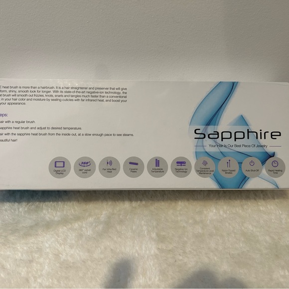 Sapphire Ceramic Heat Brush - Picture 3 of 9